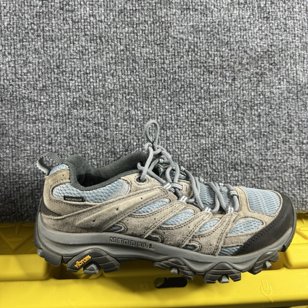 Merrell J036332 Hiking Shoes Womens Size 8 Gray Suede Mesh Waterproof Vibram
